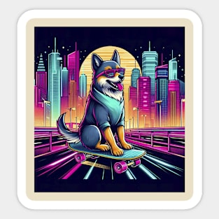 Dog Skateboarding Sticker